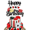 ZHUOWEISM Casino Cake Topper – 1 pc Las Vegas Poker Night Birthday Decoration