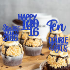 ZHUOWEISM 30 Pcs 10th Birthday Cupcake Toppers Glitter - Straight Outta 2016