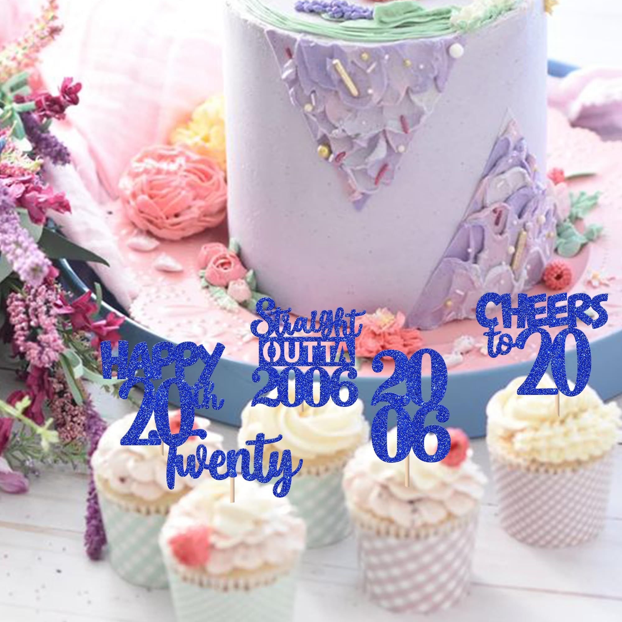 ZHUOWEISM 30pcs 20th Birthday Cupcake Toppers Glitter Blue – Straight Outta 2006