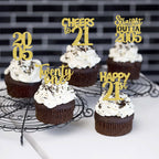 ZHUOWEISM 30Pcs Happy 21st Birthday Cupcake Toppers – Gold Glitter Straight Outta 2005