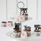 ZHUOWEISM 30Pcs Black Glitter Cupcake Toppers – Straight Outta 1996, 30th Birthday & Anniversary Decor