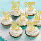 ZHUOWEISM 30PCS Straight Outta 1991 Cupcake Toppers – Gold Glitter for 35th Birthday