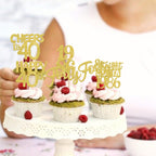 ZHUOWEISM 30PCS Straight Outta 1986 Gold Glitter Cupcake Toppers – 40th Birthday Party Decorations