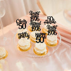 ZHUOWEISM 24Pcs Black Happy 50th Birthday Cupcake Toppers – Straight Outta 1976 | 50th Birthday Decorations