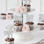 ZHUOWEISM 30 Pcs 70th Birthday Cupcake Toppers – Glitter Seventy Straight Outta 1956 Party Picks