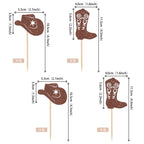 ZHUOWEISM 24-Piece Cowboy Cupcake Toppers — Glitter Hats & Boots