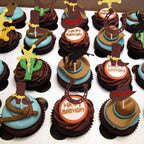 ZHUOWEISM 30 Pcs Glitter Cowboy Cupcake Toppers – Horseshoe, Cowboy Hats & Boots for Western Theme Parties