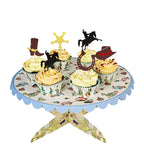 ZHUOWEISM 30 Pcs Glitter Cowboy Cupcake Toppers – Horseshoe, Cowboy Hats & Boots for Western Theme Parties
