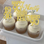 ZHUOWEISM 30Pcs Happy 90th Birthday Cupcake Toppers | Gold Glitter | Straight Outta 1936 - 90 Fabulous Cake Decorations