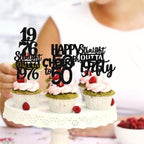 ZHUOWEISM 30Pcs Black 50th Birthday Cupcake Toppers – Glitter Straight Outta 1976