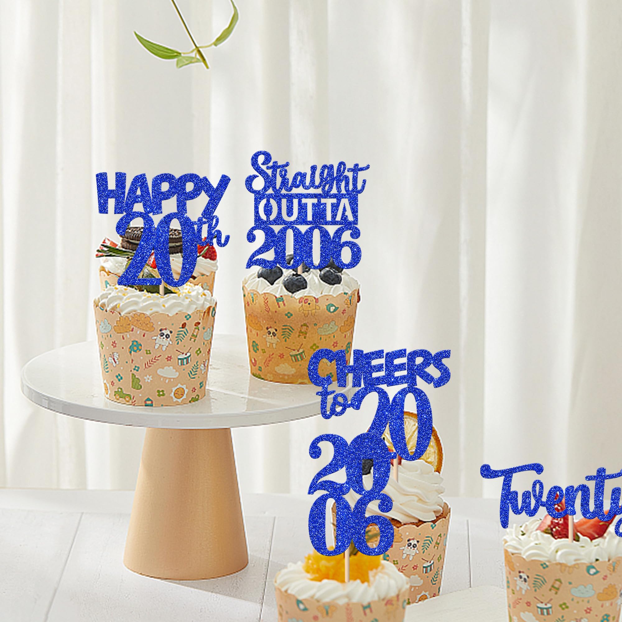 ZHUOWEISM 30pcs 20th Birthday Cupcake Toppers Glitter Blue – Straight Outta 2006