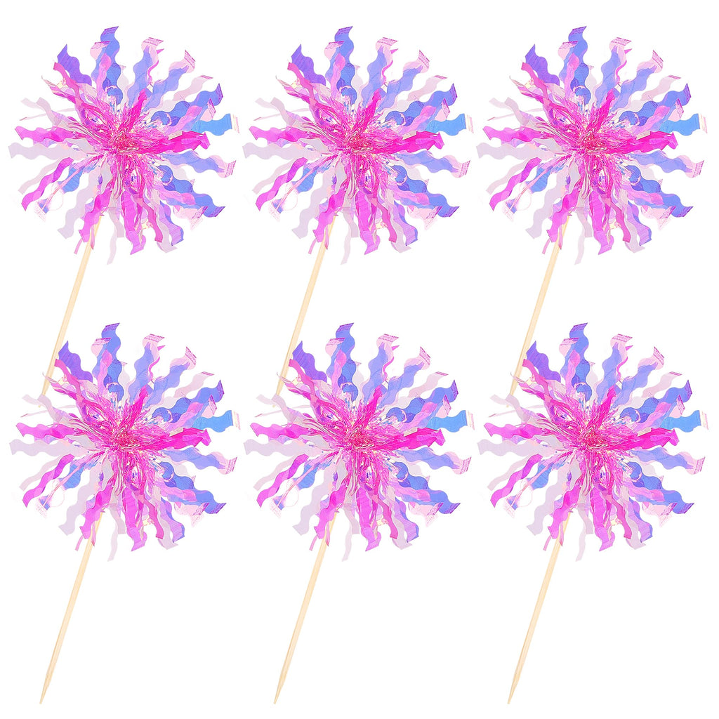 ZHUOWEISM 30 PCS Foil Firework Cupcake Toppers – Rose Red Party Decorations