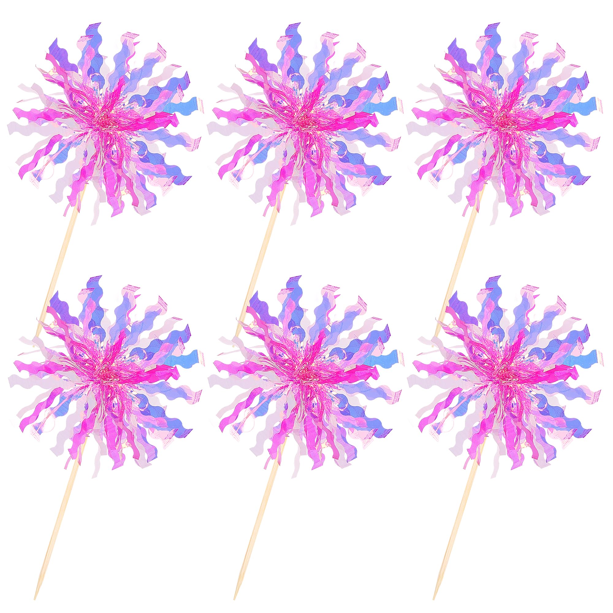 ZHUOWEISM 30 PCS Foil Firework Cupcake Toppers – Rose Red Party Decorations