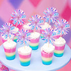 ZHUOWEISM 30 PCS Foil Firework Cupcake Toppers – Sparkling Birthday Party Picks
