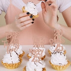 ZHUOWEISM 30Pcs Rose Gold 25th Birthday Cupcake Toppers Glitter – Straight Outta 2001