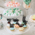 ZHUOWEISM 30Pcs Black 21st Birthday Cupcake Toppers Glitter – Straight Outta 2004 Party Picks