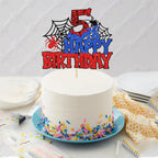 ZHUOWEISM Glitter Spider Web Cake Topper – 5th Birthday, 1 Pack