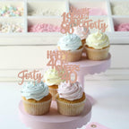ZHUOWEISM 30Pcs Glitter 40th Birthday Cupcake Toppers — Straight Outta 1986, Rose Gold