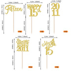 ZHUOWEISM 30Pcs Straight Outta 2011 Cupcake Toppers – Gold Glitter for 15th Birthday