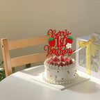 ZHUOWEISM Berry 1st Birthday Cake Topper – Glitter, Strawberry Fruit Theme