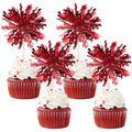 ZHUOWEISM 30 PCS Foil Firework Cupcake Toppers – Sparkle Tinsel Picks for Birthday Parties & Celebrations
