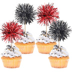 ZHUOWEISM 40 PCS Foil Firework Cupcake Toppers – Sparkle & Style for Birthday, Wedding & More