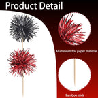 ZHUOWEISM 40 PCS Foil Firework Cupcake Toppers – Sparkle & Style for Birthday, Wedding & More