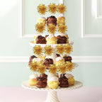 ZHUOWEISM 40 Pcs Foil Firework Cupcake Toppers – Gold Sparkle Party Picks