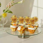 ZHUOWEISM 40 Pcs Foil Firework Cupcake Toppers – Gold Sparkle Party Picks