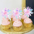 ZHUOWEISM 30 Pcs Foil Firework Cupcake Toppers - Pink Sparkle Tinsel Picks for Birthday, Baby Shower, Wedding
