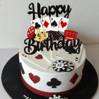 ZHUOWEISM Casino Cake Topper – 1 pc Las Vegas Poker Night Birthday Decoration