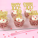 ZHUOWEISM 30PCS Happy 100th Birthday Cupcake Toppers | Gold Glitter, 1926 Theme