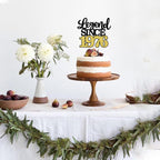 ZHUOWEISM Legend Since 1976 Cake Topper – Black Gold Glitter Fifty 50th Birthday Decoration