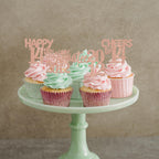 ZHUOWEISM 30Pcs Glitter 14th Birthday Cupcake Toppers - Rose Gold, Straight Outta 2012 Party Picks