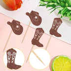 ZHUOWEISM 24-Piece Cowboy Cupcake Toppers — Glitter Hats & Boots