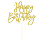 ZHUOWEISM Gold Happy Birthday & Anniversary Cake Topper - Glitter Card Stock