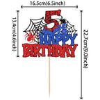 ZHUOWEISM Glitter Spider Web Cake Topper – 5th Birthday, 1 Pack