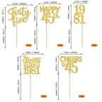 ZHUOWEISM 30PCS Straight Outta 1981 Cupcake Toppers – Gold Glitter 45th Birthday