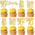 ZHUOWEISM 30Pcs Gold Glitter 70th Birthday Cupcake Toppers – Straight Outta 1956