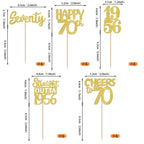 ZHUOWEISM 30Pcs Gold Glitter 70th Birthday Cupcake Toppers – Straight Outta 1956