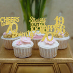 ZHUOWEISM 30Pcs Gold Glitter 70th Birthday Cupcake Toppers – Straight Outta 1956
