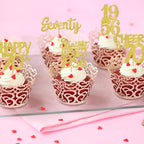 ZHUOWEISM 30Pcs Gold Glitter 70th Birthday Cupcake Toppers – Straight Outta 1956
