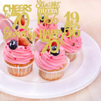 ZHUOWEISM 30Pcs Gold Glitter 70th Birthday Cupcake Toppers – Straight Outta 1956