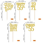 ZHUOWEISM 30Pcs Straight Outta 1971 Cupcake Toppers | Gold Glitter 55th Birthday Party Decorations