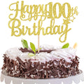 ZHUOWEISM Happy 100th Birthday Cake Topper - Gold Glitter