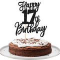 ZHUOWEISM Happy 17th Birthday Cake Topper – Glitter Cheers to 17 Years, Pre-assembled Decoration