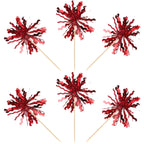 ZHUOWEISM 30 PCS Foil Firework Cupcake Toppers – Sparkle Tinsel Picks for Birthday Parties & Celebrations