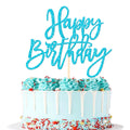 ZHUOWEISM 1 PC Glitter Happy Birthday Cake Topper – Light Blue
