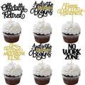 ZHUOWEISM 30 Pcs Happy Retirement Cupcake Toppers — Officially Retired Party Decorations