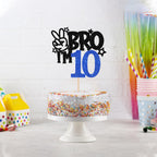 ZHUOWEISM Brother I am 10 Cake Topper Glitter Star Blue, 6.5x9.4 in